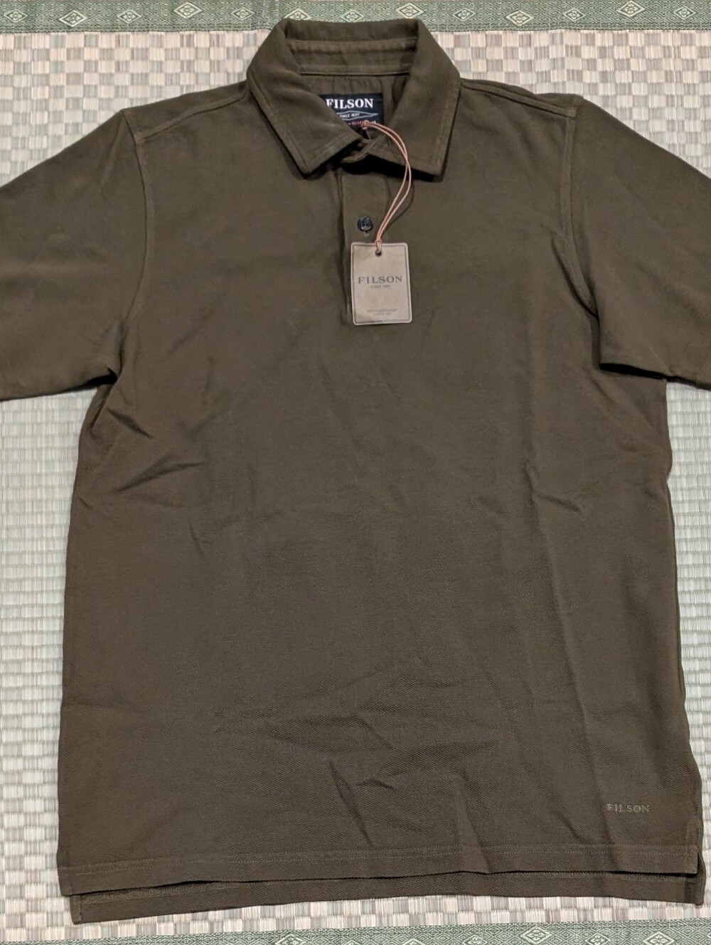 NWT Filson Pique Polo Shirt Cotton Marsh Olive Men's Size Small Made in Peru